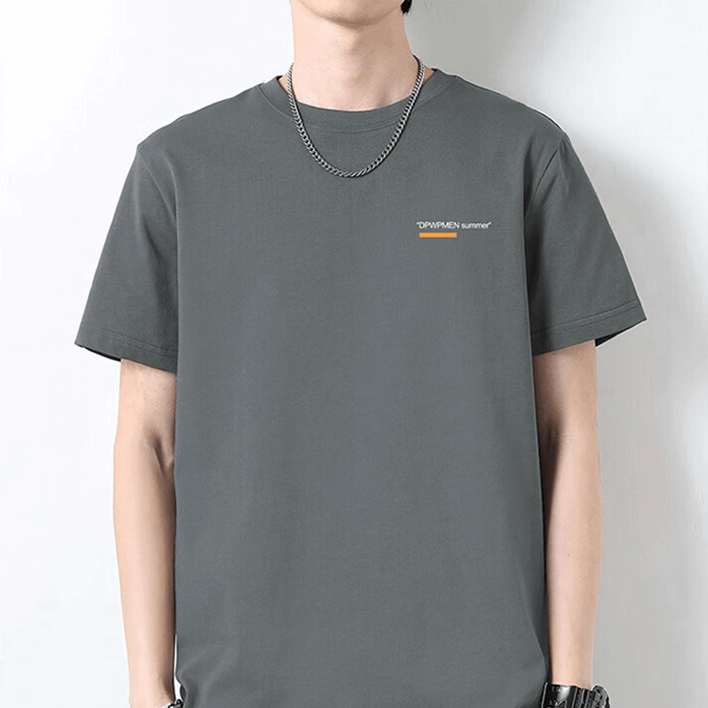 1卡帝乐鳄鱼（CARTELO）短袖T恤男夏季纯色短袖男士宽松上衣圆领体恤男装 深灰色 XL